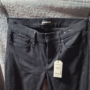 Express Women's Dark Black Stretch Jeans - Size 6R - New With Tags